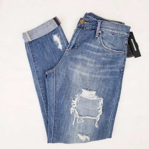 Articles of Society Janis Boyfriend Distress Jean - Picture 3 of 12